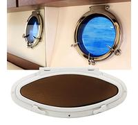 Hublot ovale pour bateau, yacht, bateau, camping-car, ouverture vers l'intérieur, 470 x 210 mm, hublot ovale stalinite, fenêtre d'ouverture avec poignée d'interrupteur en maille