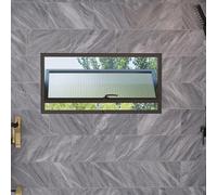 Hublot pivotant à 360° avec poignées, hublot en verre trempé et alliage d'aluminium, Pour Salle De Bain, Chambre Et Salon(Nero,28x25in/71x64cm (LxH))