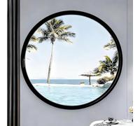 Hublot Pivotant À 360°,Fenêtre Ronde Encastrée,Fenêtre À Battant Pivotante Avec Poignées,Fenêtre Coulissante Avec Poignées Pour Garage,Maisonnette,Décoration Pièce(Black,60cm/23.6in)