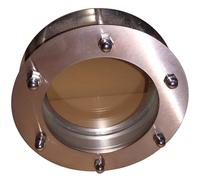 Hublot plat pour portes intérieures 150mm, acier inoxydable, verre clair