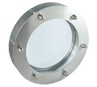 Hublot plat pour portes intérieures 230mm, acier inoxydable, verre clair