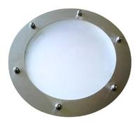 Hublot plat pour portes intérieures 323mm, acier inoxydable, verre mat