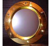 Hublot pour portes intérieures 350mm, couleur or, verre mat