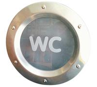 Hublot pour portes intérieures 350mm, inox, pour WC, écrous douilles