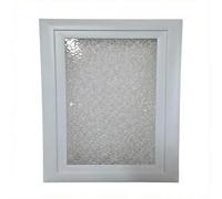 Hublot Rectangulaire Blanc pour Porte de Garage (235 x 370 mm) - Vitrage "Crystal" Opaque & Cadre PVC - Système de Clipsage Rapide pour Panneaux 18 à 28 mm - Idéale Porte de Service ou Sectionnelle