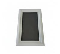 Hublot Rectangulaire pour Porte de Garage 370 x 235 mm - Vitrage Opaque à Clipser - Finition Blanc Sablé - Pour Portes Sectionnelles, Bois, PVC et Métal (Épaisseur 21-26 mm)