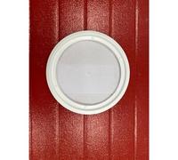 Hublot rond 310mm à visser blanc 1 vitre porte 22 à 24 mm pour porte de garage