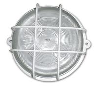 Zenitech Hublot rond 60W E27 IP44 Classe II avec grille - Blanc
