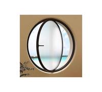 Hublot Rond pivotant de 80 cm en Alliage d'aluminium Noir avec Verre trempé et poignées de Ventilation à 360° pour la décoration de la Salle de Bain, de la Cuisine et du Salon.