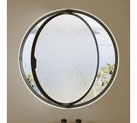 Hublot rond rotatif à 360° en alliage d'aluminium avec poignées - Ventilation nautique encastrée pour bateau, salle de bain, mobile home - Verre trempé blanc (50 cm)
