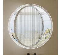 Hublot rotatif à 360° en alliage d'aluminium avec poignées - Ventilation nautique encastrée pour salle de bain et mobile home - Verre trempé - Blanc - A - 50 cm