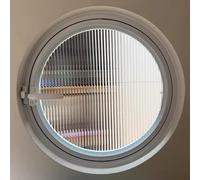 Hublot rotatif à 360° en alliage d'aluminium avec verre trempé - Remplacement élégant pour salle de bain, cuisine, salon - ventilé et facile à manipuler (noir)