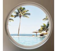 Hublot rotatif à 360° en alliage d'aluminium avec verre trempé - Ventilation élégante pour salle de bain, cuisine, salon - Poignée facile à utiliser - Design noir