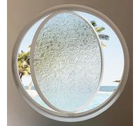 Hublot rotatif à 360° en alliage d'aluminium avec verre trempé - Ventilation et style pour salle de bain, cuisine, salon - Design moderne (noir)