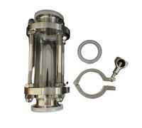 Hublots à démontage rapide pour fluides, Viseur de débit à triple pince 2,5 pouces, 63 mm, dioptrie, for brassage maison, produit journal, raccord en acier inoxydable 304, diamètre extérieur 77