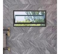 Hublots en alliage d'aluminium et verre trempé rayé, Fenêtre De Ventilation Pour Maison, Pour Salle De Bain, Chambre Et Salon(Nero,28x23in/71x58cm (LxH))