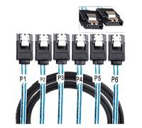 HUBOPRYS Câble SAS SATA 3.0 III 6Gbps for Serveur, câble de données 7 Broches vers, dérivation Disque Dur(1m)