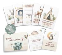 HuBorns - Carte Etape Bebe, 46 Cartes Mois par Mois