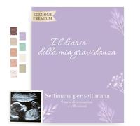 HuBorns - Journal de Grossesse pour Capturer Chaque Moment Hebdomadairement, Livre Grossesse Future Maman, Espace pour Photos et Ultrason et pour Préparer l'Accouchement (Violet, Italien)