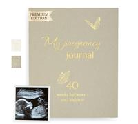 HuBorns - Journal de Grossesse pour Capturer Chaque Moment Hebdomadairement, Livre Grossesse Future Maman avec Espace pour Photos et Ultrason, Livre De Grossesse à Remplir pour Préparer l'Accouchement