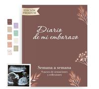 HuBorns - Journal de Grossesse pour Capturer Chaque Moment Hebdomadairement, Livre Grossesse Future Maman, Espace pour Photos et Ultrason et pour Préparer l'Accouchement
