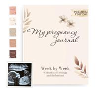 HuBorns - Journal de Grossesse pour Capturer Chaque Moment Hebdomadairement, Livre Grossesse Future Maman avec Espace pour Photos et Ultrason, Livre De Grossesse à Remplir pour Préparer l'Accouchement