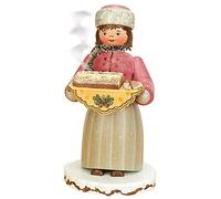 Hubrig Volkskunst Encens Allemand Fumeur Fille Winterchild avec Stollen - 20cm / 8 Pouces - Authentique Allemand Fumeurs Erzgebirge