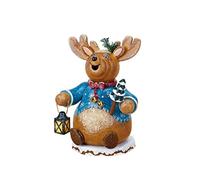 Hubrig Volkskunst Encens Allemand Fumeur GNOME Rudolph Renne 14 cm - Authentiques Fumeurs allemands Erzgebirge
