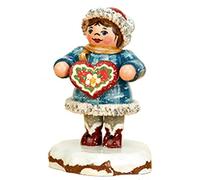 Hubrig Volkskunst Figurines et décorations Enfants d'hiver Tinchens Coeur en Pain d'épice - 5cm / 2INCH