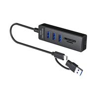 Hubs d'extension 5 en 1 USB 3.0 2 emplacements USB 2.0 lecteur de carte mémoire SDTF pour ordinateurs, smartphones, hubs USB avec deux emplacements pour lecteur de cartes
