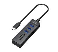 Hubs d'extension 5 en 1 USB 3.0 2 emplacements USB 2.0 lecteur de carte mémoire SDTF pour ordinateurs, smartphones, concentrateurs de transfert de données à vitesse rapide pour PC