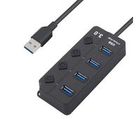 Hubs portables 4 ports USB 3.0 pour accessoires d'ordinateur portable équipés de commutateurs indépendants contrôles, hubs USB avec contrôle des commutateurs