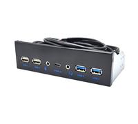 Hubs USB 3.0 de 5,2" avec 2 ports USB 3.0 + 2 ports USB 2.0 + 1 port type C avec connecteurs 3,5 mm pour baie de lecteur ROM de bureau