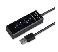 Hubs USB 3.0 haute vitesse 4 ports adaptateur USB compatible avec ordinateur portable de bureau 5 Gbit/s transfert de données et chargement efficaces
