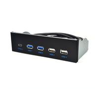 Hubs USB 3.1 de 5,2" avec 2 ports USB 3.0 + 2 ports USB 2.0 + 1 port de type C avec connecteurs de type E pour bureau USB 3.0 + USB 2.0 + type C