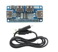 Hubs USB 4 ports HAT Carte d'extension USB avec adaptateur UART pour Raspberry 3B/3B+ avec câble adaptateur convertisseur UART