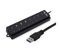 Hubs USB 8 ports USB Hubs 4 x USB 3.0 3 x USB 2.0 1 x port de charge USB avec commutateurs individuels Adaptateur d'alimentation pour PC