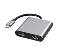 Hubs USB C 2/4 en 1 avec deux adaptateurs 4K @ 60 Hz 30 Hz et alimentation 100 W pour ordinateurs portables