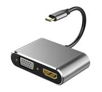 Hubs USB C 2/4 en 1 avec deux adaptateurs 4K @ 60 Hz 30 Hz et alimentation 100 W pour ordinateurs portables