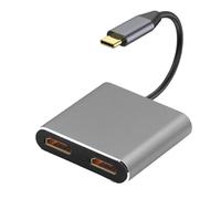 Hubs USB C 2/4 en 1 avec deux adaptateurs 4K @ 60 Hz 30 Hz et alimentation 100 W pour ordinateurs portables