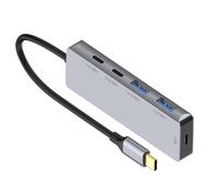 Hubs USB C 4 ports 10 Gbit/s transfert de données en alliage d'aluminium PD100 W adaptateurs de charge pour ordinateur portable, téléphone, tablettes, hubs USB C en aluminium