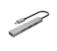 Hubs USB C en aluminium avec 5 Gbit/s USB3.0 + 480 Mbps USB 2.0 lecteur de cartes pour ordinateur portable, smartphones, transfert de données, hubs USB C en aluminium