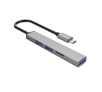 Hubs USB C vers USB 3.0 avec lecteur de cartes 3 ports adaptateur station d'accueil d'extension pour ordinateur portable, smartphones, tablettes, transfert de données, hubs C en aluminium