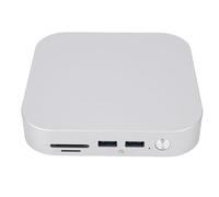 Hubs USB, Hub de Type C Hub Aluminium Stand pour Mac Mini M4 Pro 2024 avec des Emplacements SSD Dual M.2, 10 Gbps USB A Ports, Lecteurs de Cartes Mémoire, M47P (Prise UE)