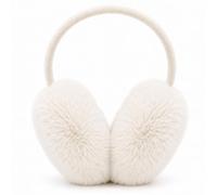 Huccik Cache oreilles Femme Hiver, Fourrure Faux Lapin Ultra Douce & épaisse, pliable et réglable, arceau robuste (Crème)