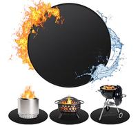 Huchiz Tapis de brasero de 76,2 cm pour poêle solo, feu de camp, tapis de protection double face ignifuge sous le gril, tapis de protection de terrasse, tapis de barbecue rond pour accessoires de