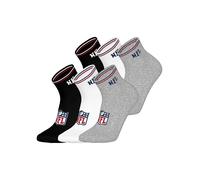Huddle Chaussettes ' NFL Shield Quarter ' gris chiné / noir / blanc, Taille 35-38