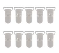 HuddleGlow 10 Pcs Enfants T-Forme en Plastique Sucette Clips Sucette Dummy Style Porte-Badge Blanc
