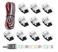 HuddleGlow 11 PièCes Connecteurs de Bande LED RéGlables à 3 Broches Connecteurs de LumièRe de Bande LED 10Mm Borne de Connecteur de Bande LED pour WS2811