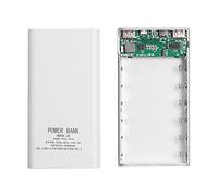 HuddleGlow 18650 Batterie Power Bank Box 5V 2.1A LCD Display 20000MAh Power Board pour 6X18650 Batterie DIY Powerbank Case (Blanc)